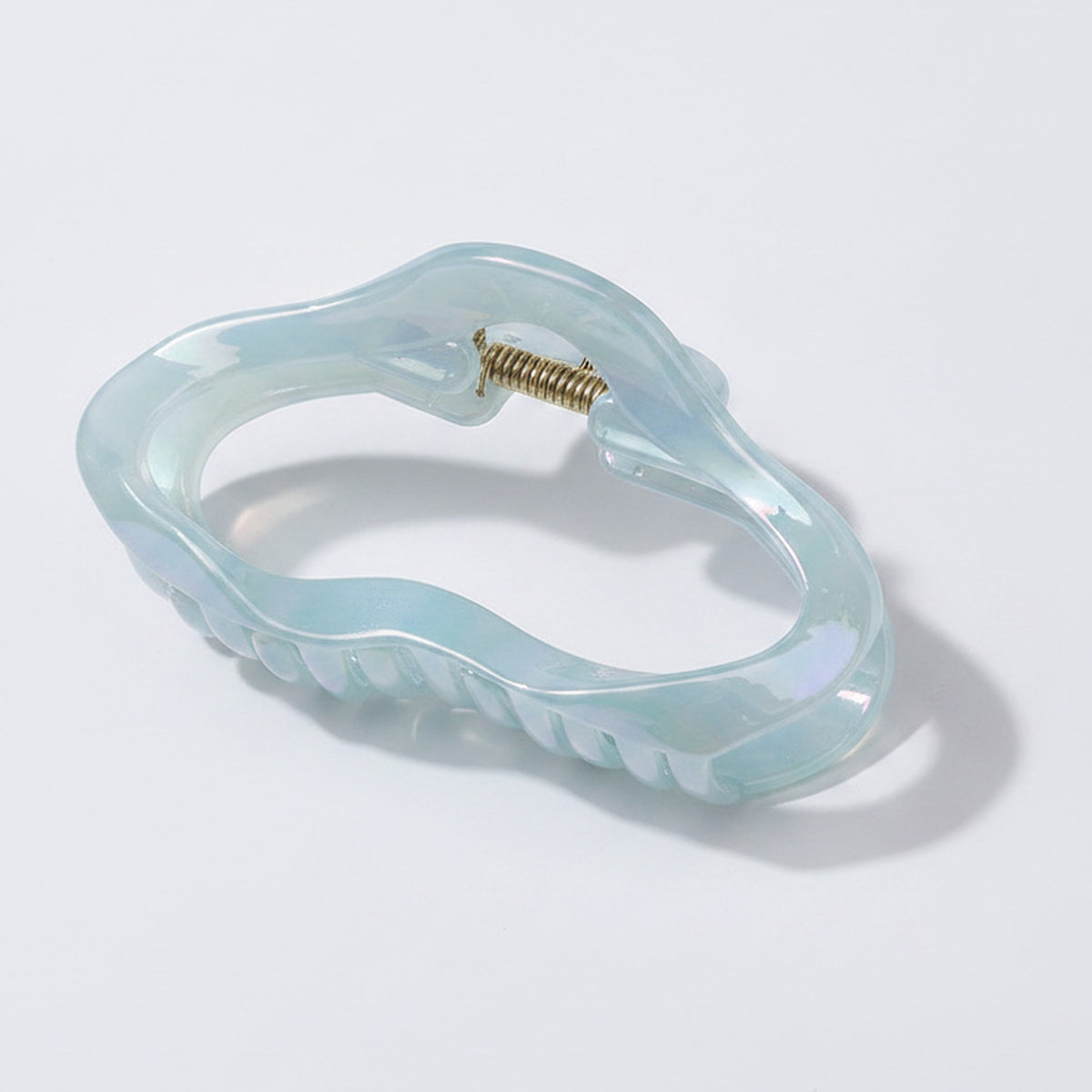Wavy Pearl Hair Claw Clip - Electroplated Pearl Jelly Blue TCB-1087 – hair accessories (view 1)