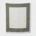 Equestrian Bit Print Silk Scarf - Green & Red