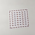 Equestrian Print Square Scarf - Cream & Chocolate