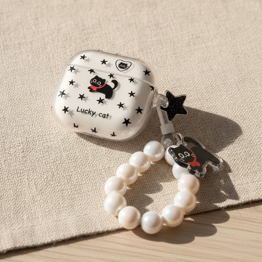 Lucky Cat Star AirPods Case - Stars & Cat (for AirPods 4)