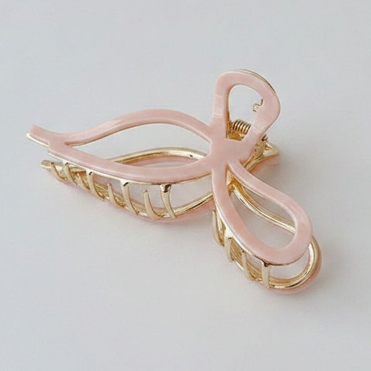 Blush Bow Hair Claw Clip - Korean Pink 11.5cm – hair accessories (view 1)