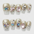 Sparkle Statement Press-On Nail Set - Crystal Mix