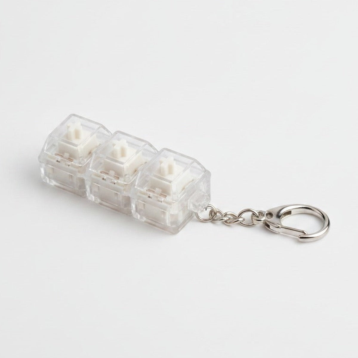 Mini Keycap Trio Keychain - Milky White