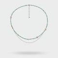 Beaded Layered Necklace With Rose Quartz Accents – jewelry (view 1)