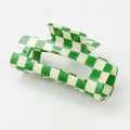 Hair Claw Clip - Green Grid 10.5cm – hair accessories (view 1)
