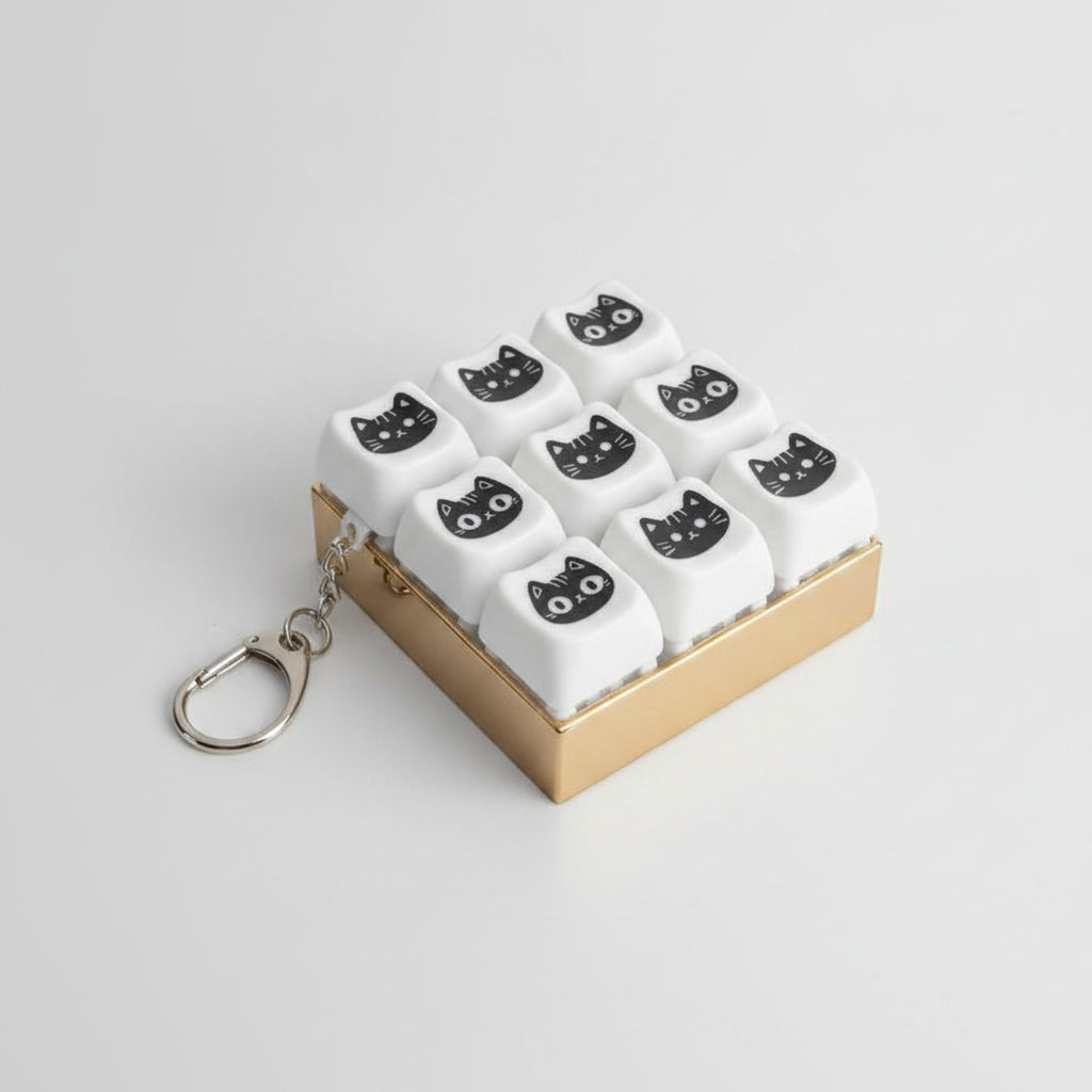 Light-Up Cat Face Keychain - Type 3