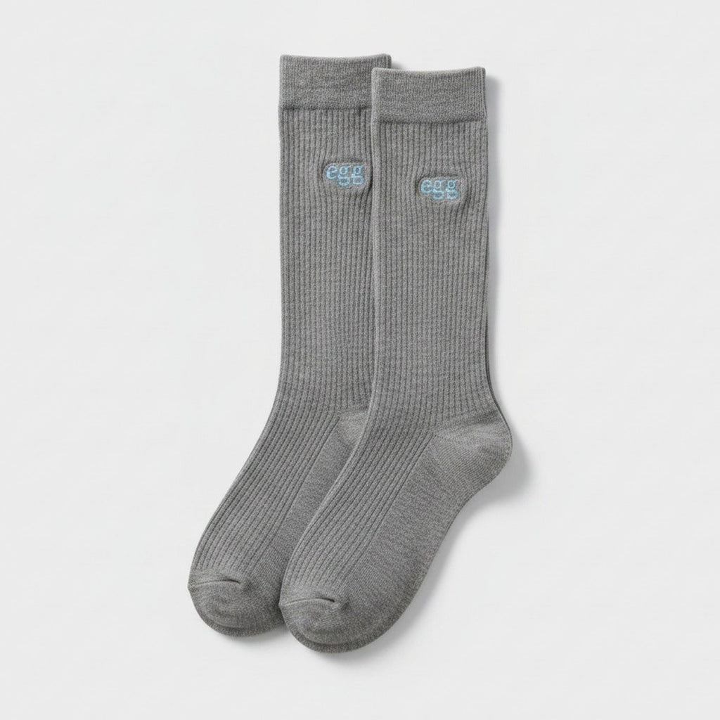 Gray Ribbed Crew Socks – apparel accessories (view 1)