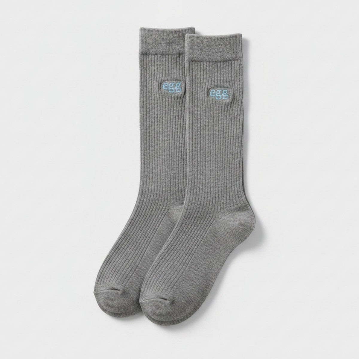 Gray Ribbed Crew Socks – apparel accessories (view 1)