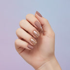Glitter & Neutral Nail Set - Beige Glitter