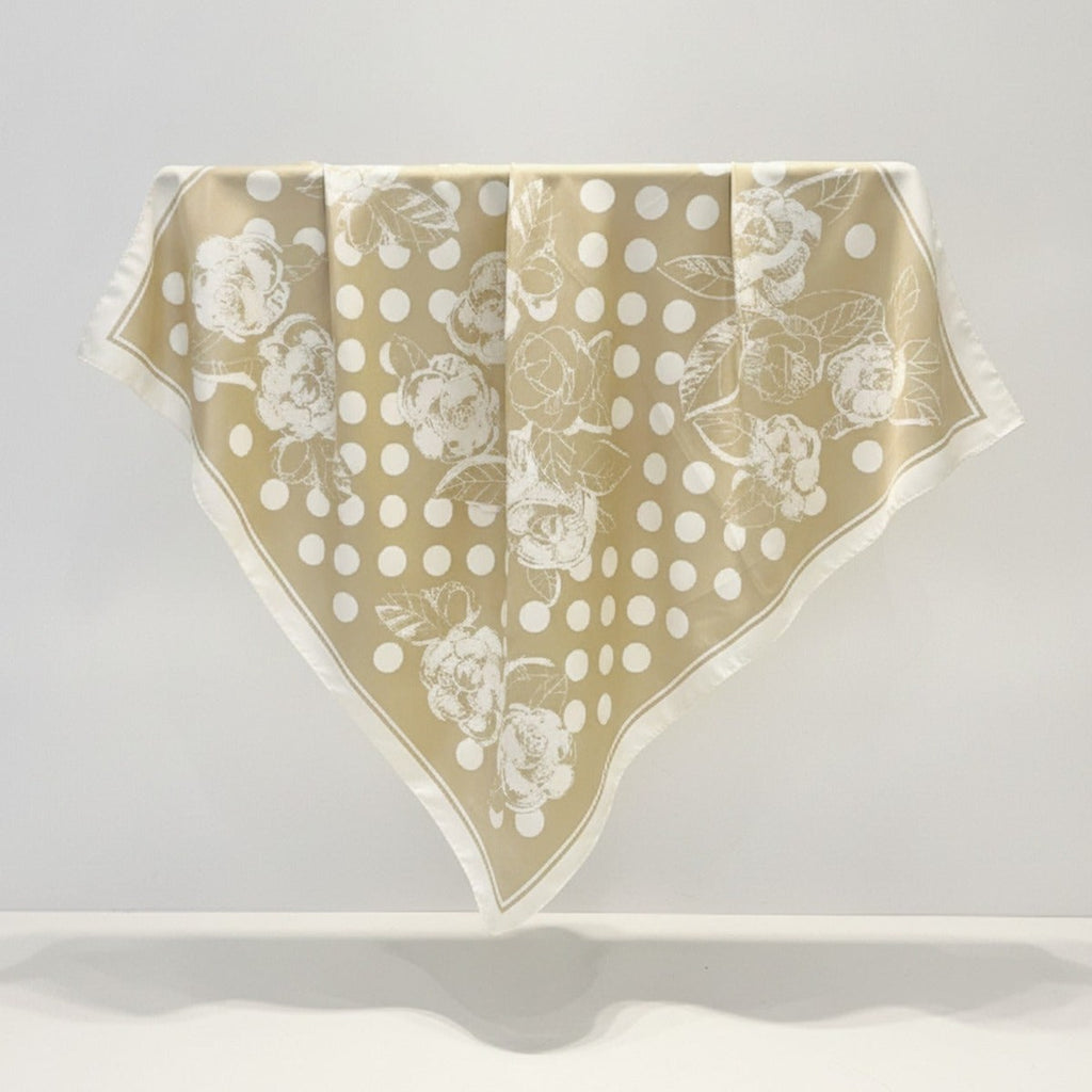 Floral Polka Dot Bandana Scarf Cream – scarves & belts (view 1)