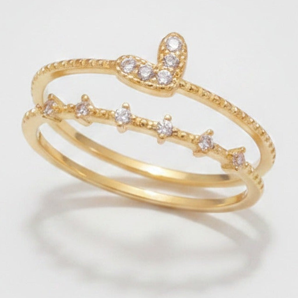 Gold Rhinestone Snake Ring Set – jewelry (view 1)