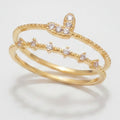 Gold Rhinestone Snake Ring Set – jewelry (view 1)