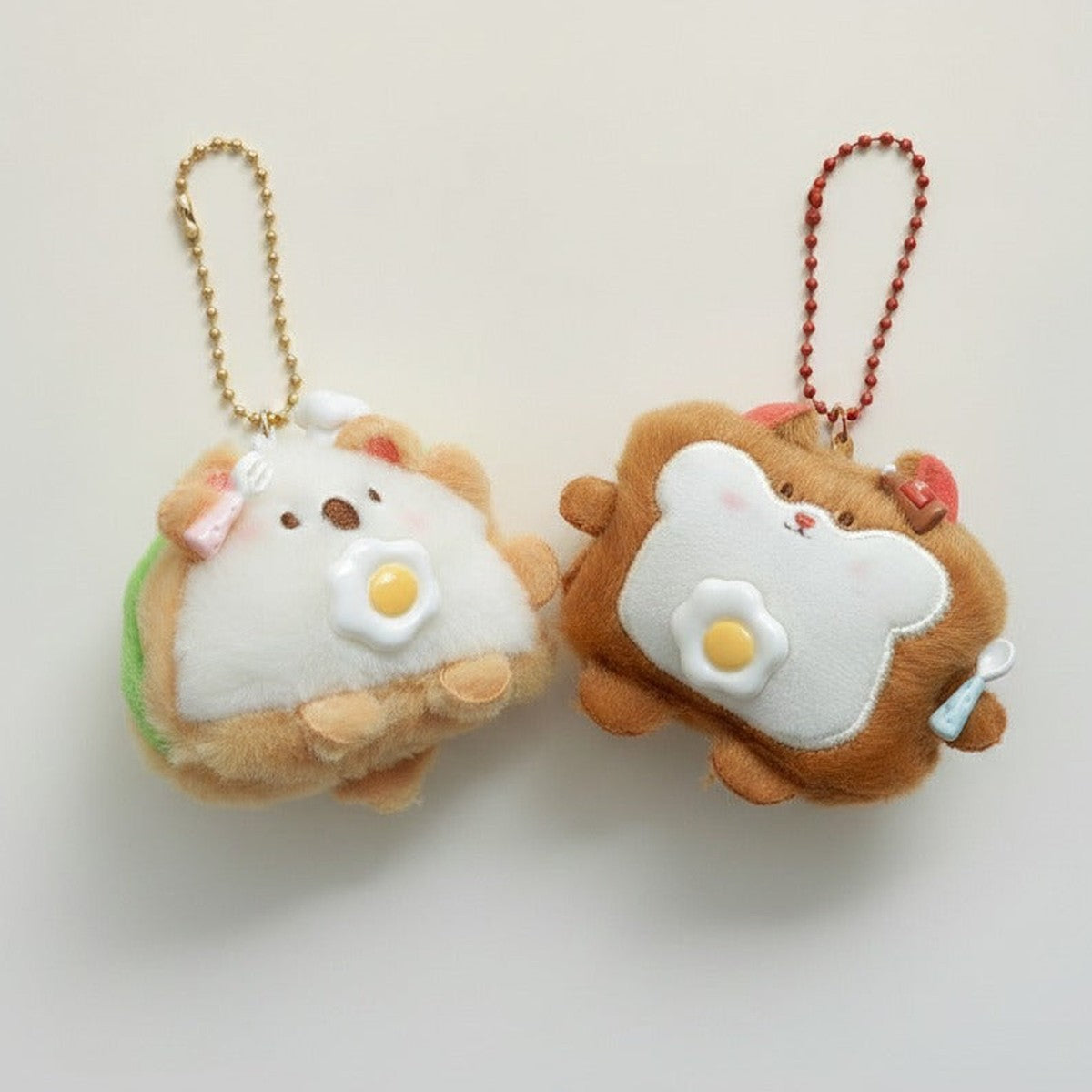 Cute Breakfast Toast Bear Plush Keychains – novelty & toys (view 1)