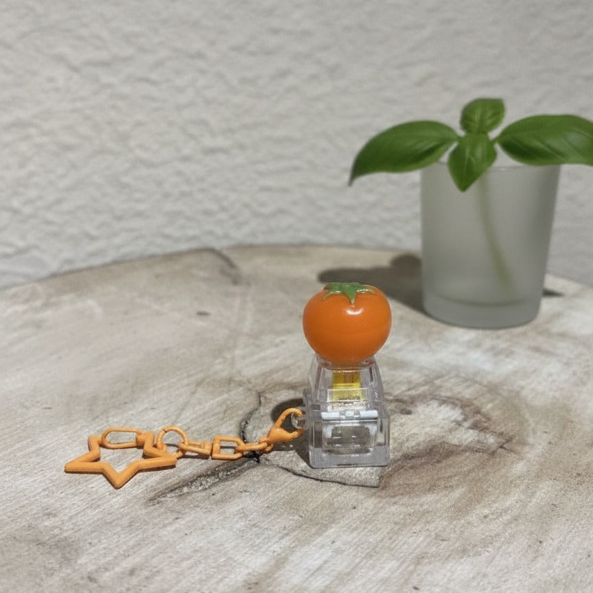 Fruit Charm Keychain With Light - Orange Tomato