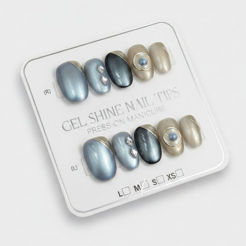 Gel Shine Nail Tips Press-On Set - Shimmer Mix