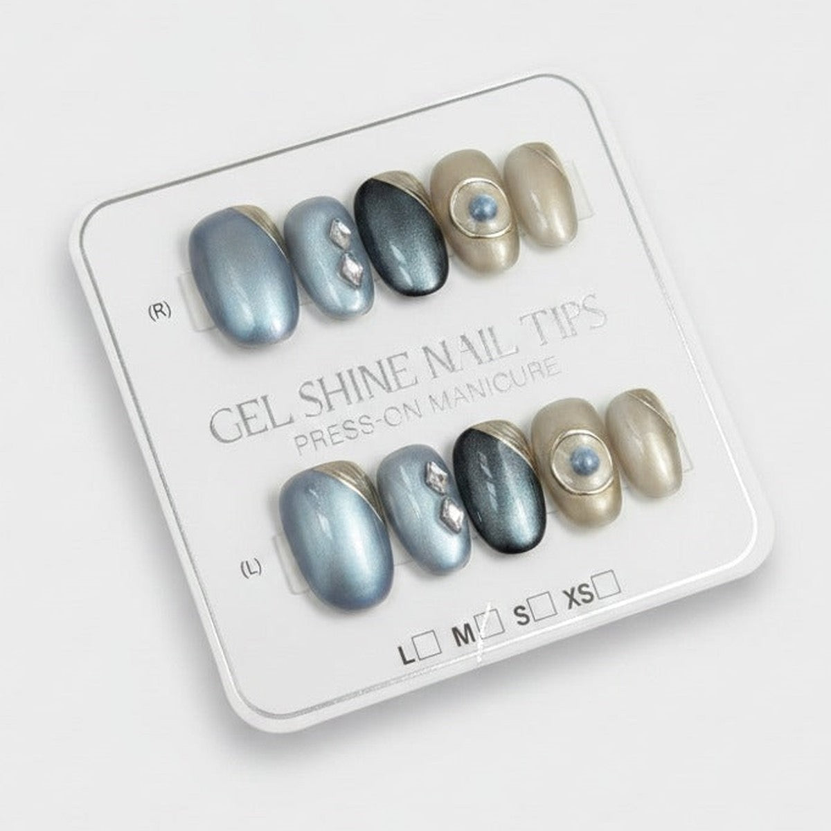 Gel Shine Nail Tips Press-On Set - Shimmer Mix