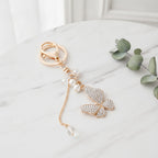 Sparkle Butterfly Charm Keychain - White