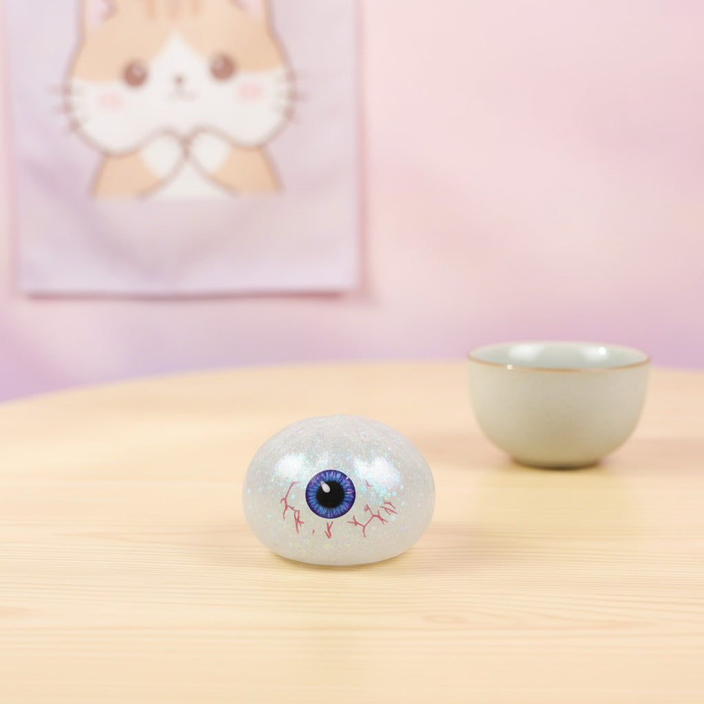 Spooky Dimple Squishy with Bamboo Steamer - White Ghost
