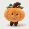 Smiling Pumpkin Plush Keychain - Orange