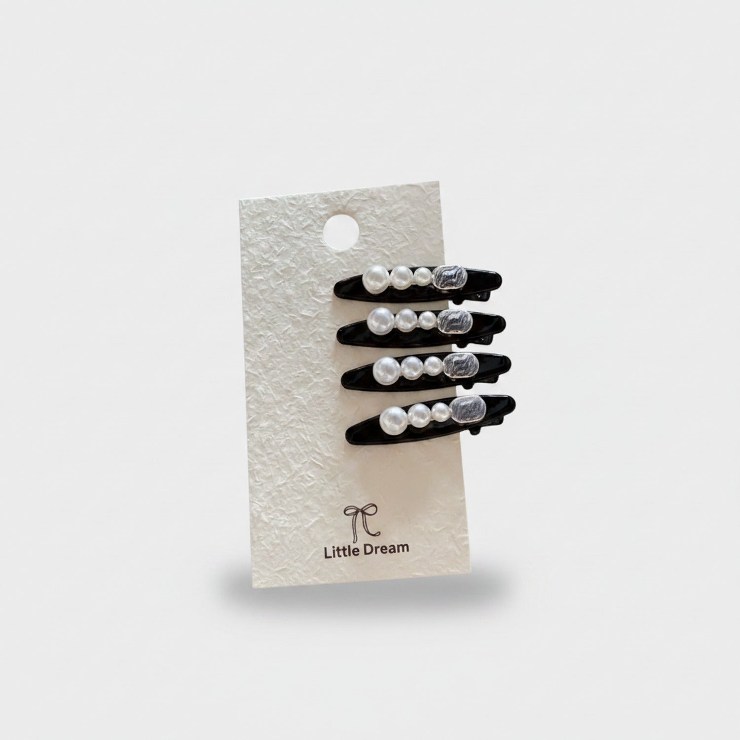 Pearl & Silver Hair Clip Set Pearl Silver