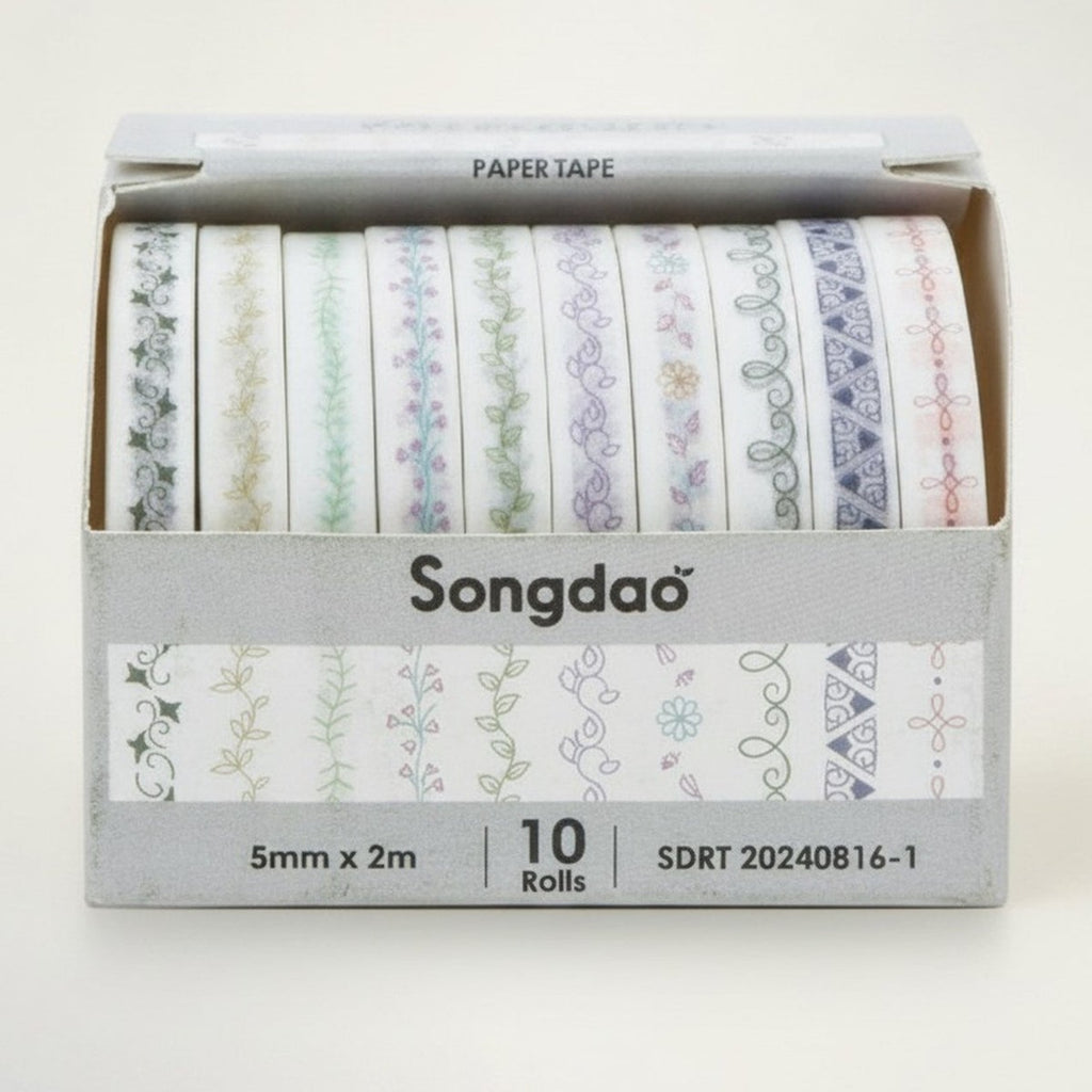 Assorted Decorative Paper Tape 10 Rolls – stationery (view 1)