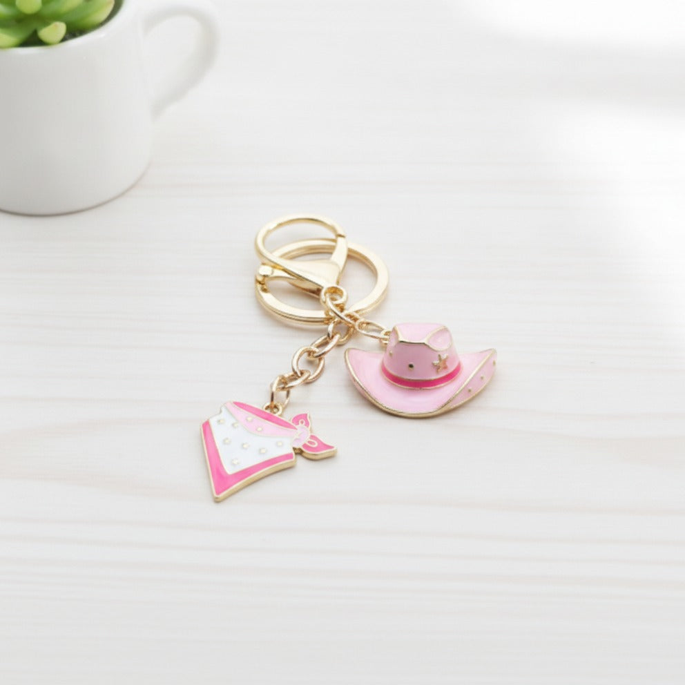 Western Charm Keychain Set - Bandana, Pink