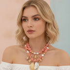 Beaded Ocean Charm Layered Necklace - Type 6