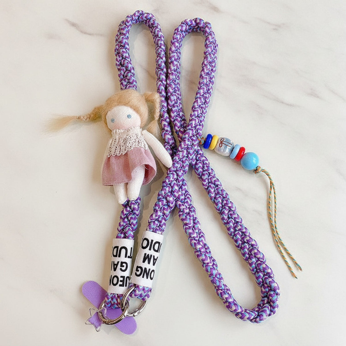 Pastel Rope Bunny Phone Charm - Twin-Tailed Girl