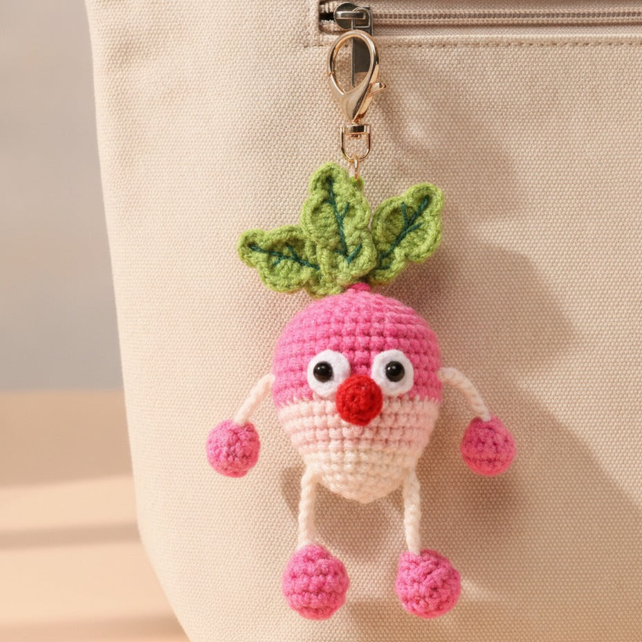 Tiny Bear Crochet Keychain DIY Kit - Carrot Red