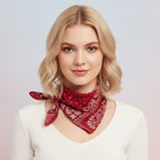Paisley Bandana Neck Wrap - Wine Red