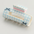 Blue Gingham Hair Claw With Bow Detail – hair accessories (view 1)