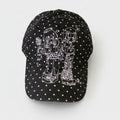 Black Polka Dot Baseball Cap with Anime Girl Graphic – apparel accessories (view 1)