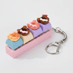 Tiny Donut Keychain - Pink Bear