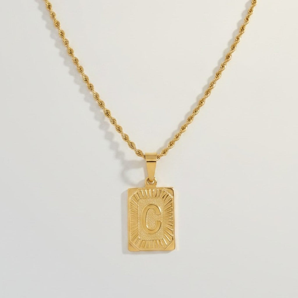 Initial Pendant Gold Rope Chain Necklace – jewelry (view 1)