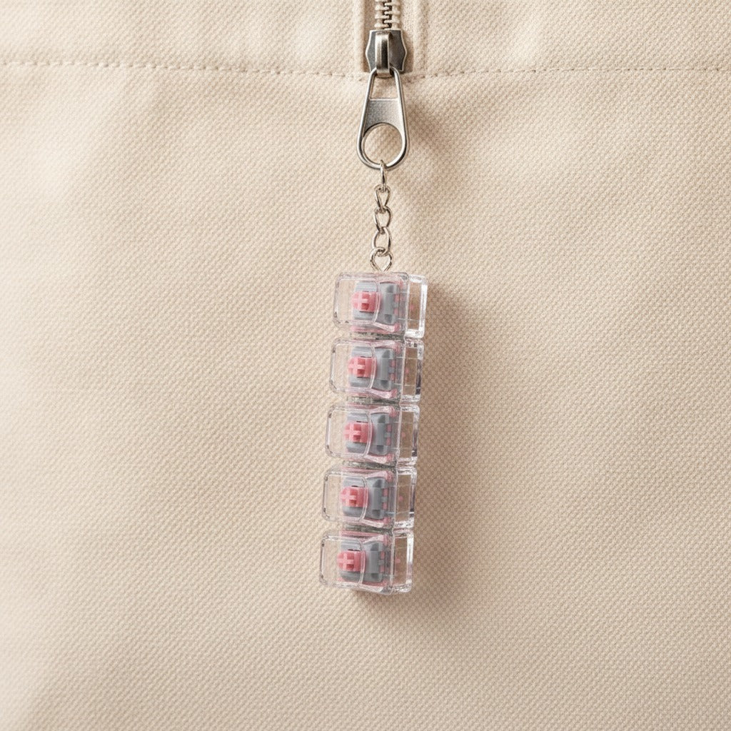 Mini Mechanical Keyboard Keychain - Pink Switch