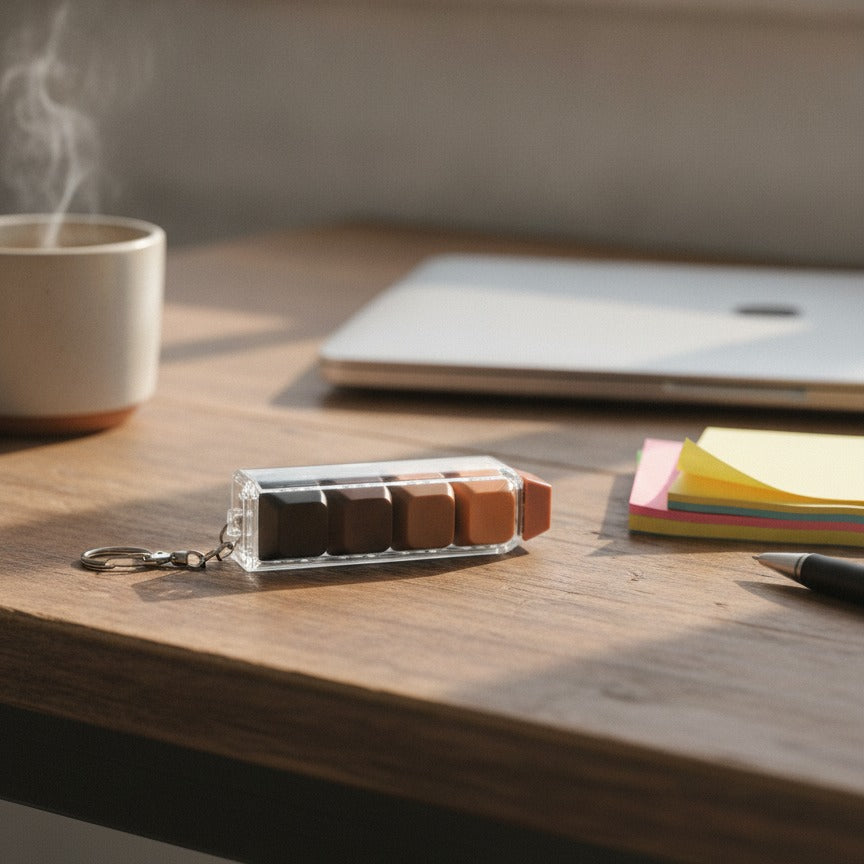 Mini Pop-It Button Keychain - Coffee Gradient