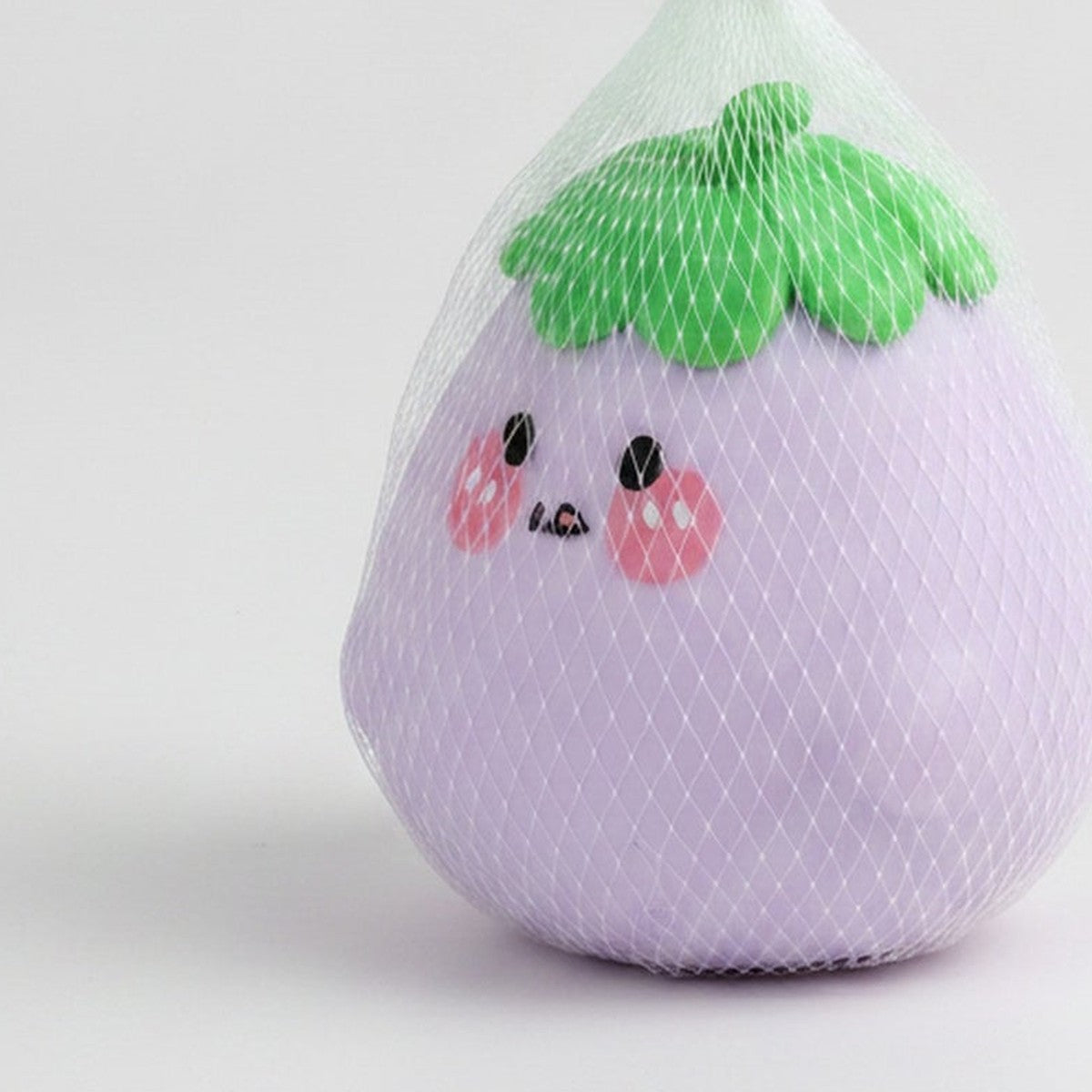 Smiling Eggplant Mesh Squishy - Lavender