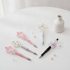 Charm Beaded Pen Set - Pearl Bow lifestyle
