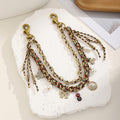 Pearl Evil Eye Heart Butterfly Cherry Bag Chain Charm - Black
