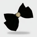 Black Pearl Heart Hair Bow Clip – hair accessories (view 1)