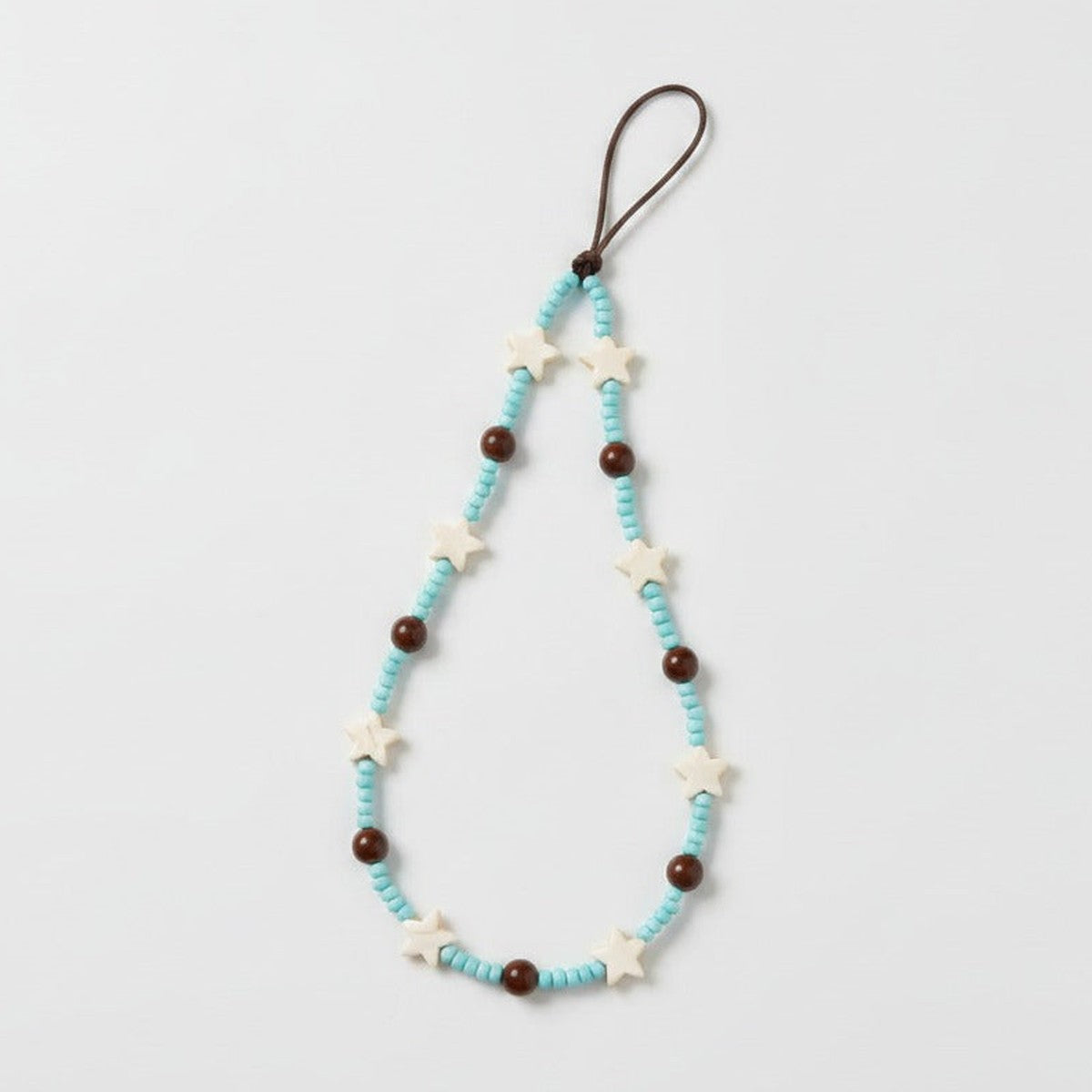 Beaded Star Charm Keychain - Turquoise Star