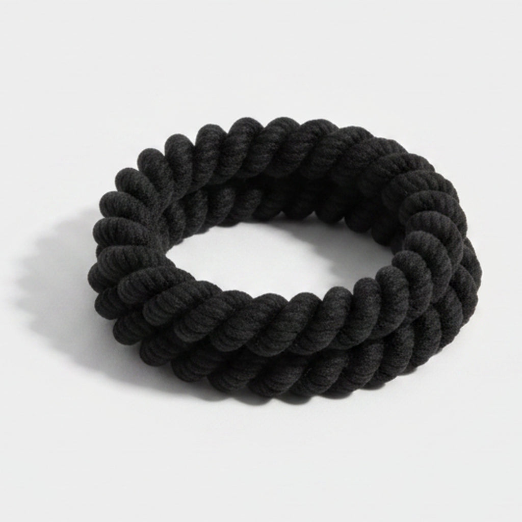 Black Textured Bubble Scrunchie Hair Tie – hair accessories (view 1)