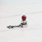 Fruit Charm Keychain With Light - Dark Red Apple
