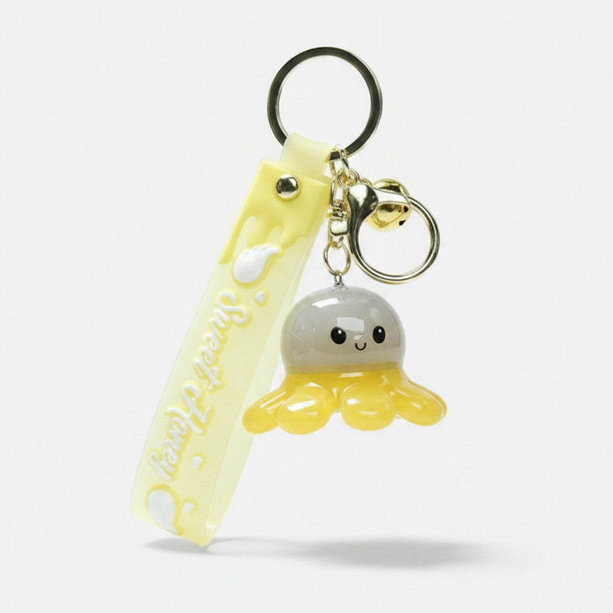 LED Octopus Resin Keychain Charm - Gray – novelty & toys (view 1)