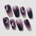 Butterfly Ombre Press-On Nails Set - Purple Ombre Butterfly