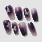 Butterfly Ombre Press-On Nails Set - Purple Ombre Butterfly