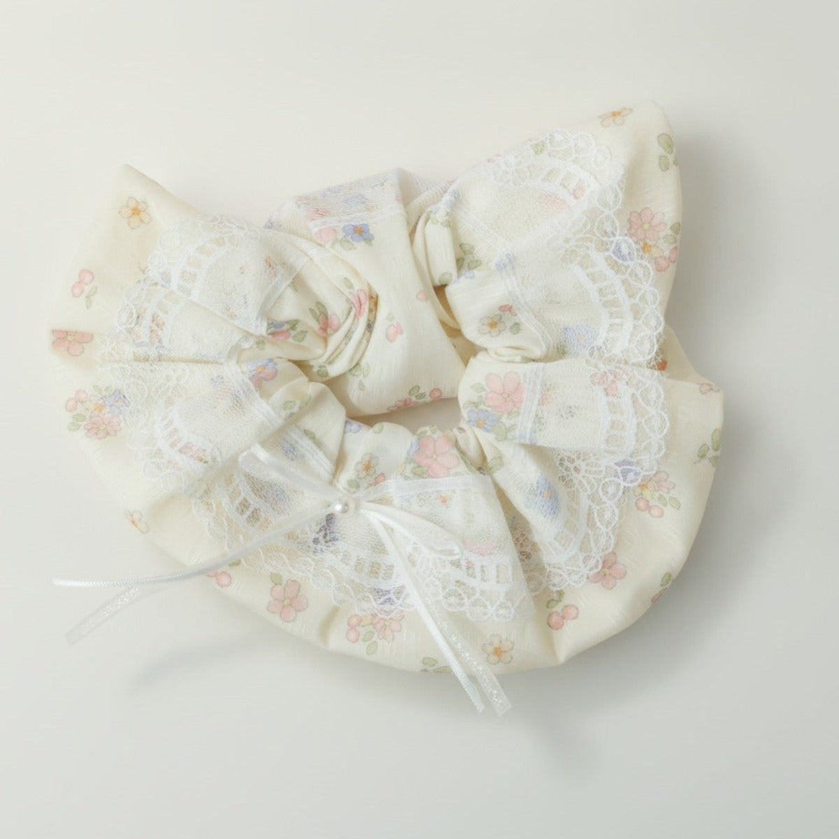 Sweet Floral Lace Hair Scrunchie – hair accessories (view 1)