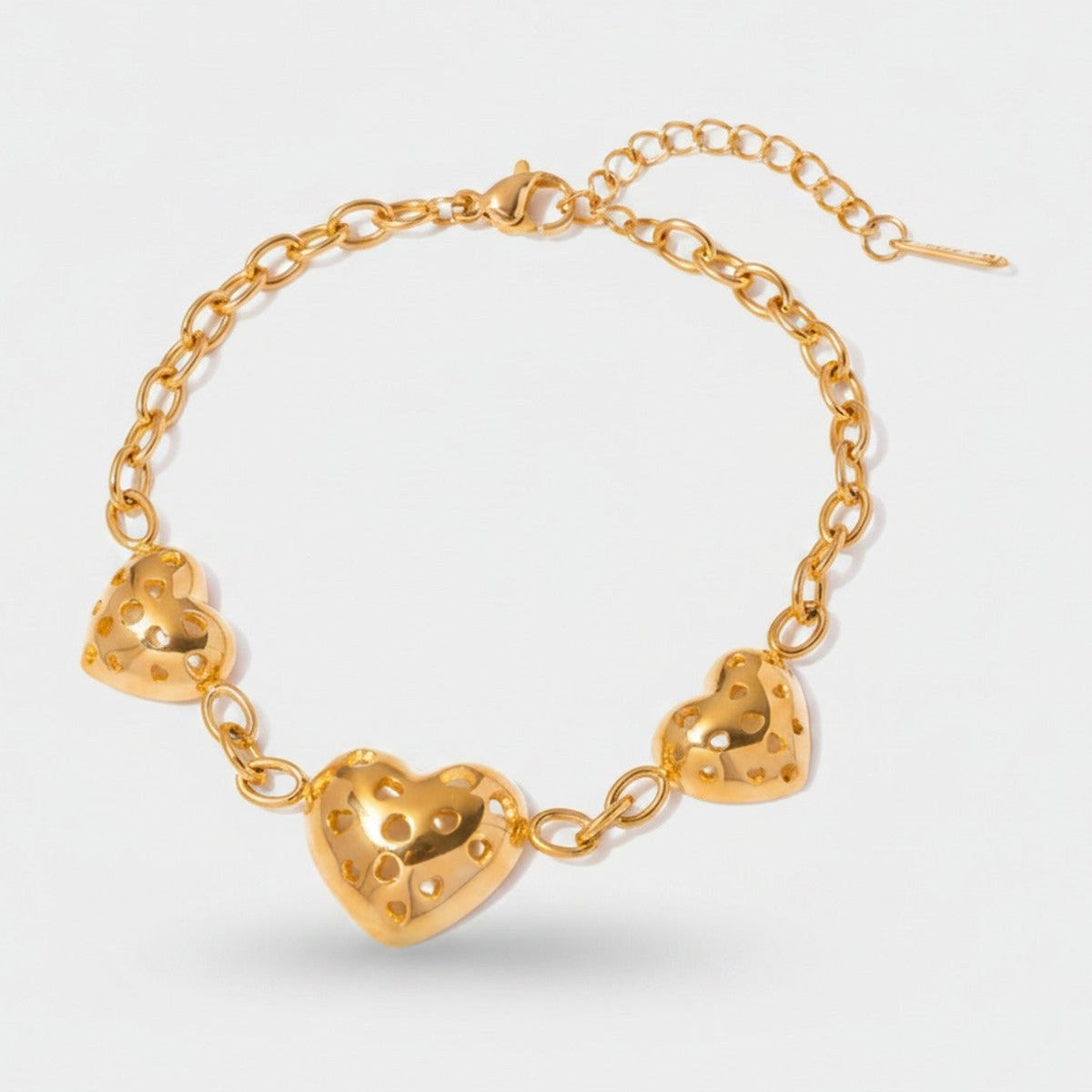 Gold Heart Charm Chain Bracelet – jewelry (view 1)