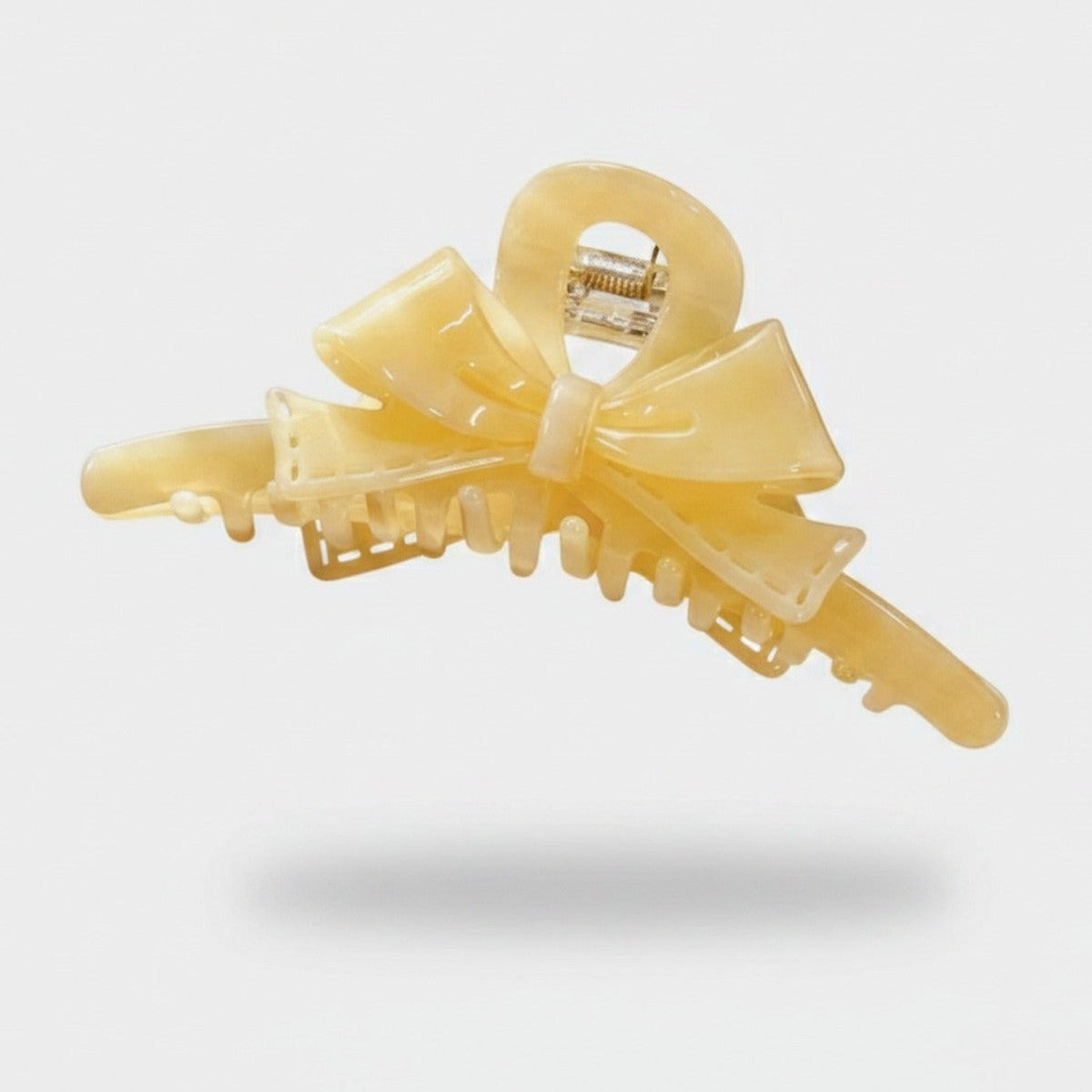Pale Yellow Bow Hair Claw Clip – hair accessories (view 1)