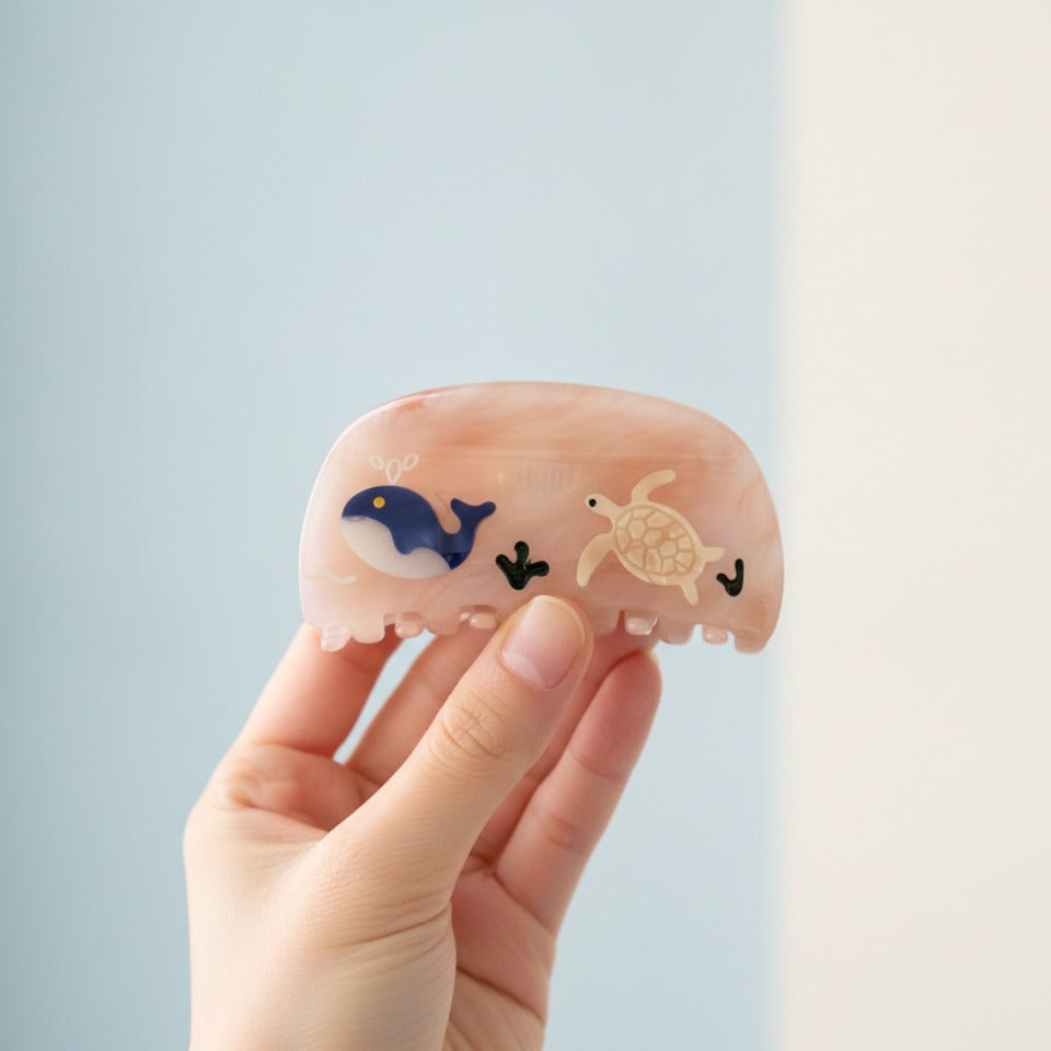 Ocean Vibes Mini Hair Claw - Whale